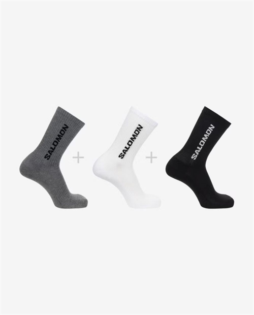 SALOMON EVERYDAY CREW SOCKS 3-PACK BLACK/WHITE/GREY